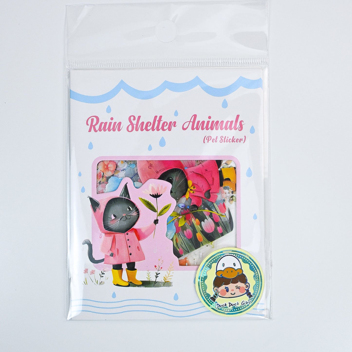 Rain Shelter Animals Sticker Pack - 15 Cute Aesthetic Stickers for Kids & Creativity