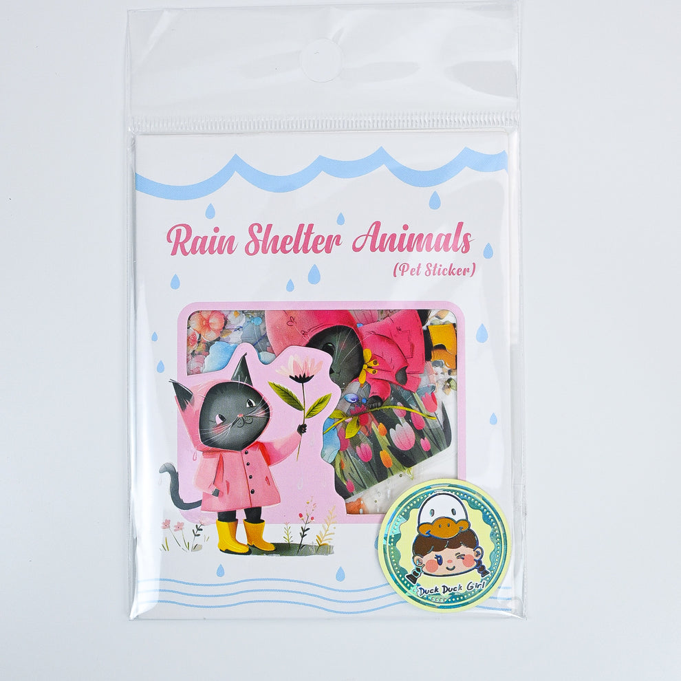 Rain Shelter Animals Sticker Pack - 15 Cute Aesthetic Stickers for Kid ...