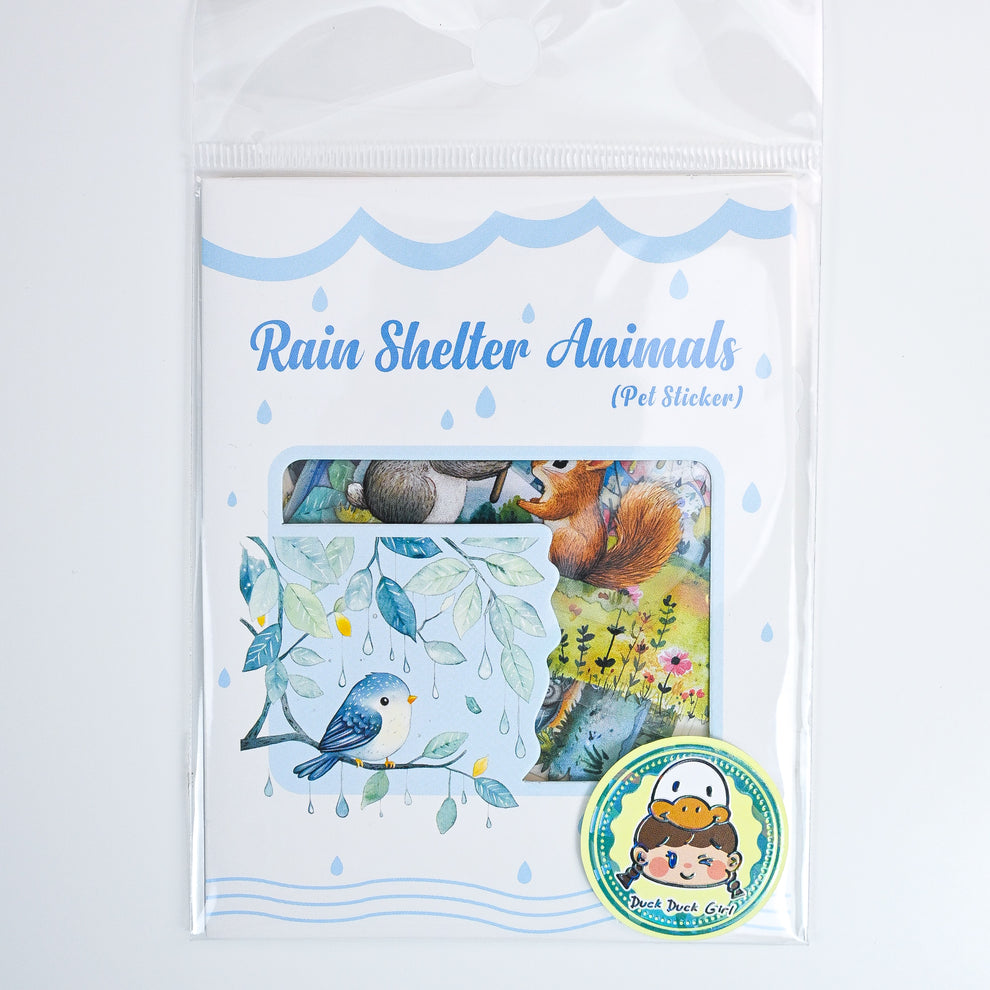 Rain Shelter Animals Sticker Pack - 15 Cute Aesthetic Stickers for Kid ...