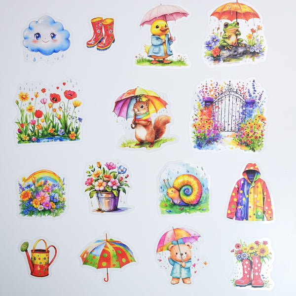 Rain Shelter Animals Sticker Pack - 15 Cute Aesthetic Stickers for Kid ...