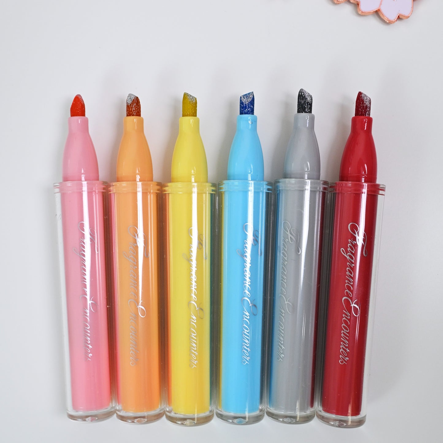 Bookish Sparkle: Scented Glitter Highlighters — Set of 6 (Random Assorted Colors)