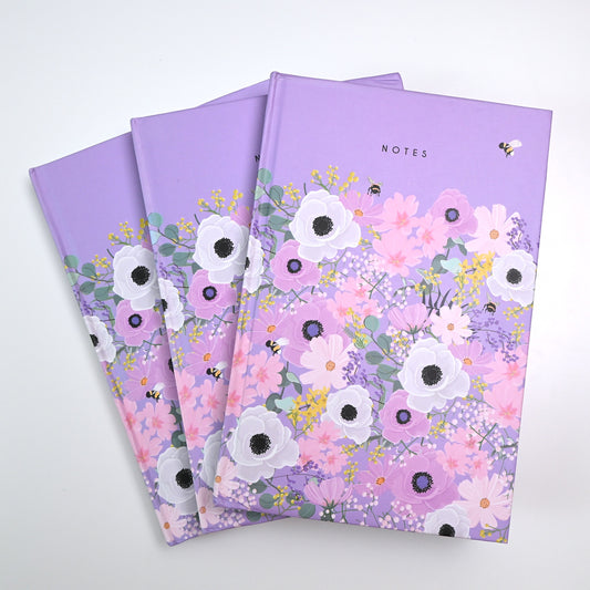[B-GRADE SALE] A5 Lavender Floral Hardcover Journal