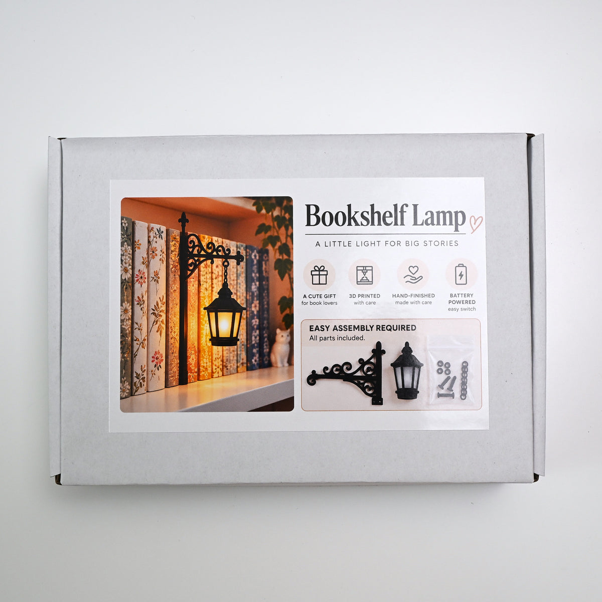 Bookshelf Lamp — Cozy Miniature LED Street Lantern for Book Lovers